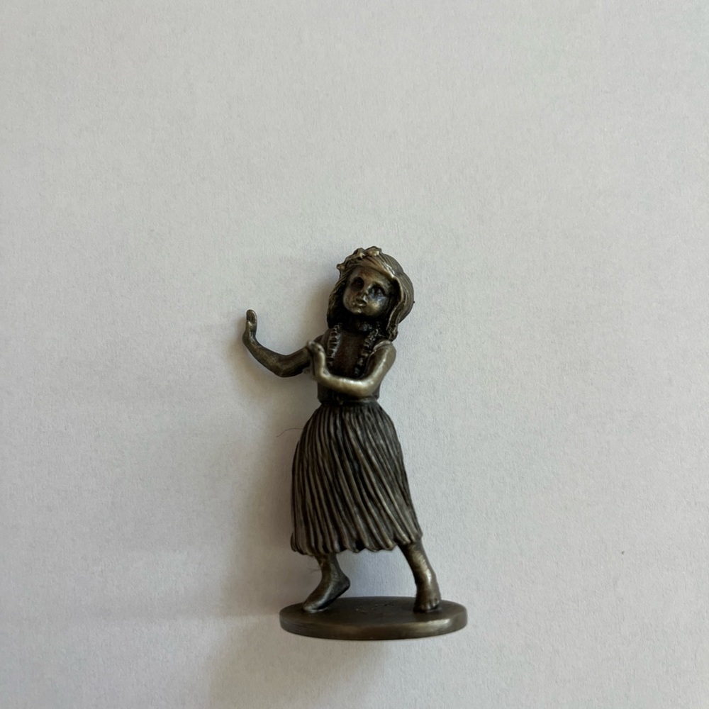Vintage Hudson Pewter Hula Girl Figurine Hawaiian Dancer 731 USA made 2"